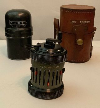 Vintage Curta Mechanical Calculator Type Ii With Case Serial 520862