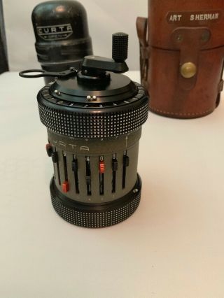 VINTAGE CURTA MECHANICAL CALCULATOR TYPE II WITH CASE Serial 520862 5