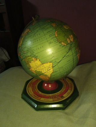 Vintage J.  Chein Tin Toy Globe