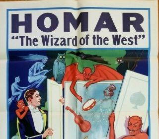 HERMAN HOMAR - The Wizard of the West Vintage Magic Poster - The Spirit Cabinet 2