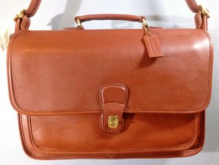 Vintage Coach Metropolitan Brief Tan Leather Laptop Briefcase Fs5180 Nos/nwt