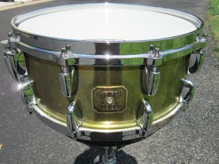Vintage Gretsch Square Badge 6 X 14 Brass 4166 20 Lug Snare Drum