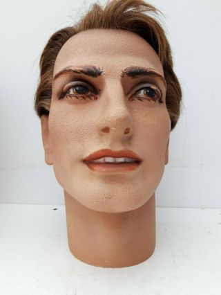 Vintage Mannequin Head,  P.  Imans,  Paris,  Plaster,  Implanted Hair