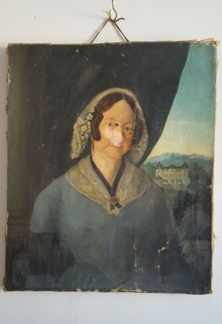 Antique Portrait,  Oil Painting,  Woman Portrait,  19th Century Art,  To be Restored 2