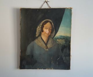 Antique Portrait,  Oil Painting,  Woman Portrait,  19th Century Art,  To be Restored 3