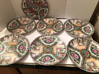 5 Signed 2 Unsigned Chinese Rose Medallion 10 Plus Porcelain Dinner Plate Signed