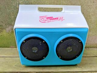 Vintage Blue Playmate Kool Tunes Ice Chest Cooler By Igloo With Speakers