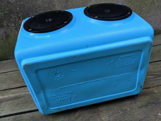 Vintage Blue Playmate Kool Tunes Ice Chest Cooler by Igloo With Speakers 5