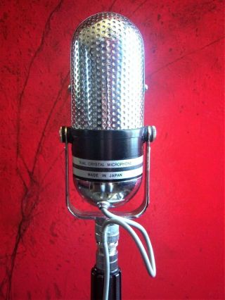 Vintage 1960 ' s Realistic 33 - 929 crystal microphone pill Japanese old RCA w stand 5