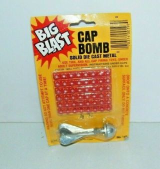 Vintage Carded Cap Bomb Toy Die Cast Metal Grenade Gordy Int.  1981 Nos
