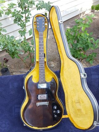 Vintage GIBSON SG II Walnut Electric Guitar w/ Hard Case 1970 ' s. 7