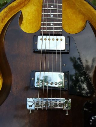 Vintage GIBSON SG II Walnut Electric Guitar w/ Hard Case 1970 ' s. 9