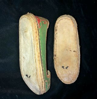 Antique Pair CHINESE EBROIDERED LOTUS SHOES BOUND FEET Slippers embroidery Qing 5