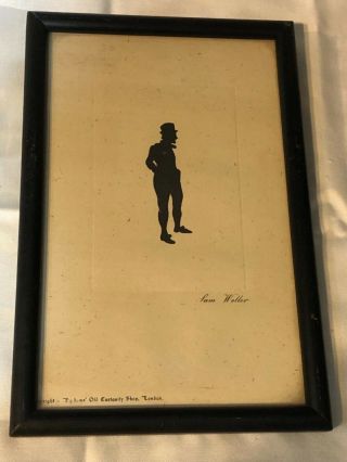 Antique Vintage Sam Weller Picture Charles Dickens Silhouette Print