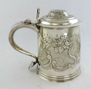 Rare Queen Anne Silver Quart Ale Tankard,  London 1704 John Cory Huge Beer Mug