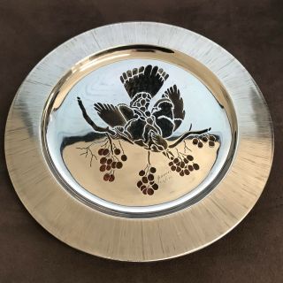 Janna Thomas / Sterling Silver Vtg Feather Resin Blue Jay Plate (not Scrap) 535g