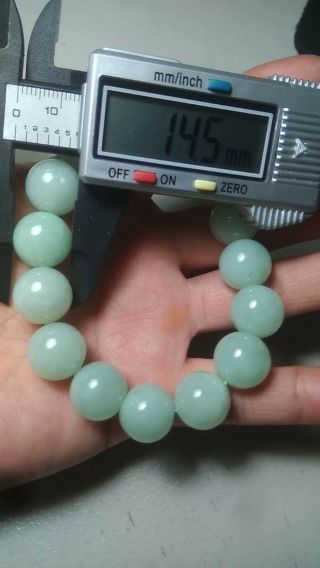100 Natural Burmese Jadeite Jade Beaded Bracelet Grade A 76822 2