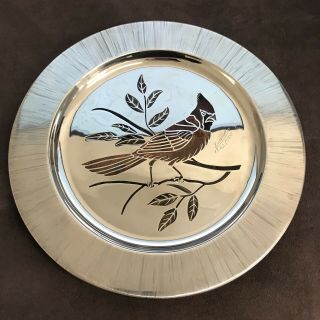 Janna Thomas / Sterling Silver Vtg Feather Resin Cardinal Plate (not Scrap) 513g