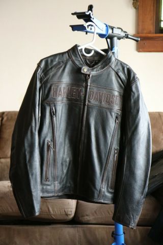 Harley Davidson Leather Jacket (fxrg) Large (vintage Leather)