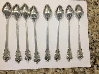 Wallace Grande Baroque Sterling Silver Iced Tea Spoons Set Of 8 3