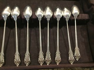 Wallace Grande Baroque Sterling Silver Iced Tea Spoons Set Of 8 5