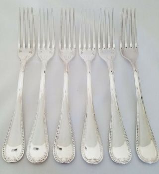 Christofle Malmaison Silver Plated Dinner Fork Set Of 6 (1/3)