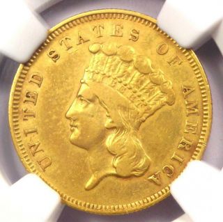 1855 - S Three Dollar Indian Gold Coin $3 - Ngc Xf Details - Looks Au.  Rare Date