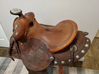 RARE Antique Jack Thomas Silver Mounted WesternShow Saddle,  Las Vegas,  NV 2