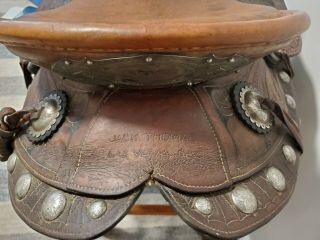 RARE Antique Jack Thomas Silver Mounted WesternShow Saddle,  Las Vegas,  NV 3