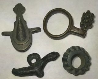 Authentic Ancient Roman Key Ring Phallus Phallic Pendants Amulet Bronze Bead