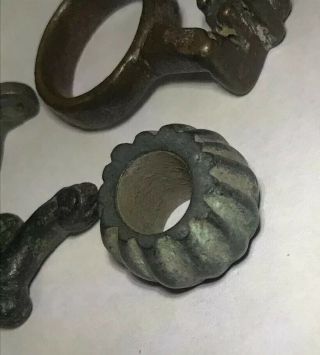 Authentic Ancient Roman Key Ring Phallus Phallic Pendants Amulet Bronze Bead 4