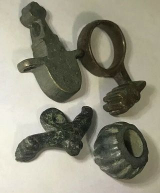Authentic Ancient Roman Key Ring Phallus Phallic Pendants Amulet Bronze Bead 7