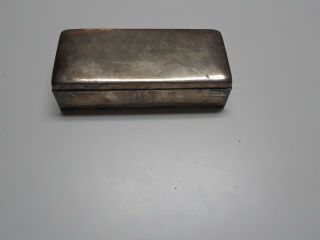 1959 Rare Merchandising Award Poole Sterling Silver Cigarette Box w/ Liner 82 3