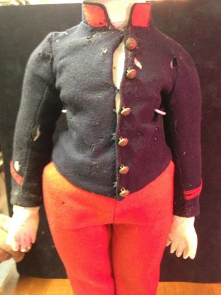 Antique French WW1 Soldier Doll Uniform Boy Tall Rare One Of A Kind 4