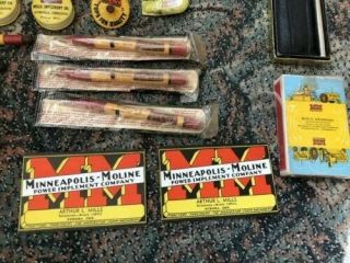 Vintage Minneapolis Moline Cards Pencils patch coloring books tape measures top, 11