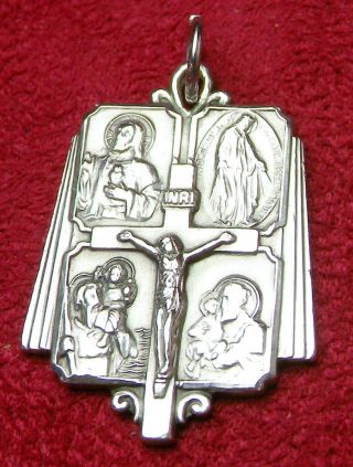 Catholic Chaplin ' s GHS Sterling Silver WWII Miraculous Medal War Cross Crucifix 4