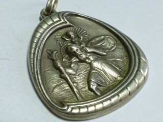 Vintage 925 Sterling Silver St Christopher Carrying The Child Pendant 10g P11