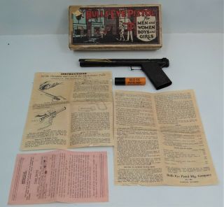 Bullseye Pistol Vintage Bb Gun/pistol Pat.  1923 Rawlins,  Wy By Cl Bunten,