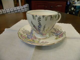 EB Foley Bone China Pedestal Tea Cup & saucer England 1850 2