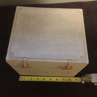 Cloth Covered Wooden Box With Lining And Latches