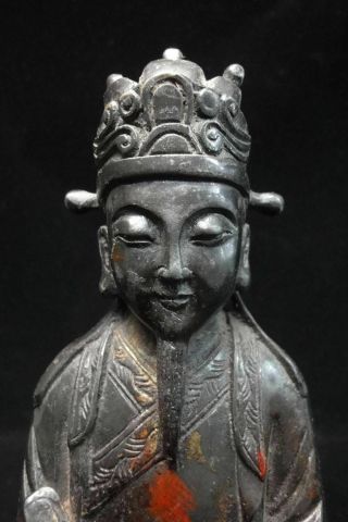 Rare Old Chinese Bronze Figure Of Official Buddha Statue 