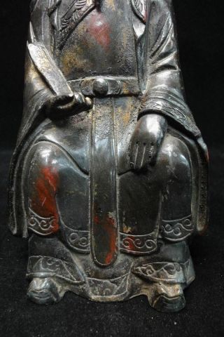 Rare Old Chinese Bronze Figure Of Official Buddha Statue 