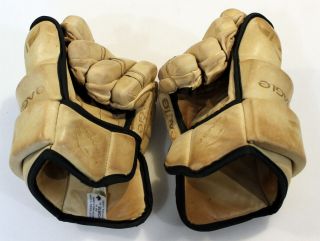 Eagle H34 hockey gloves vintage real leather old school tan hide heritage 3