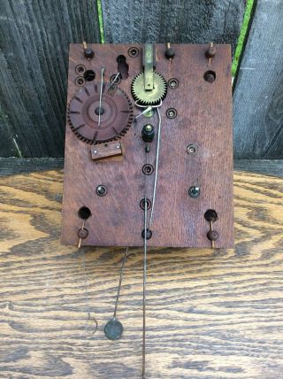 Antique American Wooden Shelf Clock Movement,  Parts / Repairs.