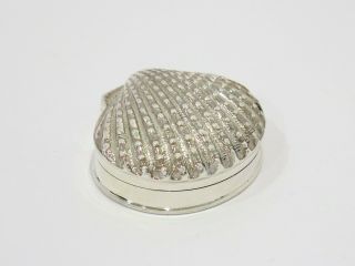 1 7/8 in - Sterling Silver Antique Italian Scallop Seashell Pill Case 5