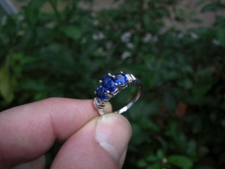 Vintage 2.  98ct Ceylon Blue Sapphire Diamond 10k Gold Ring Oval Cut Estate Deco 7