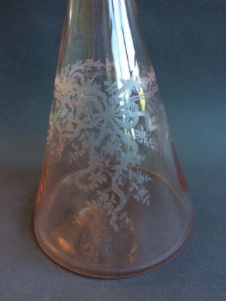 Fostoria JUNE Pink Rose Decanter VERY RARE 2