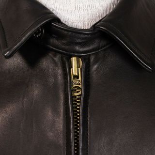 Vintage Polo Ralph Lauren Mens M Black Soft Lambskin Classic Leather Jacket 4