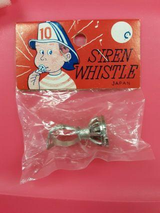Vintage Siren Whistle Ring.  In Package.  Five And Dime Store Style.  Nos Metal
