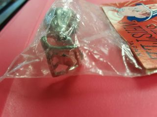 Vintage Siren Whistle Ring.  in package.  Five and dime store style.  NOS Metal 3